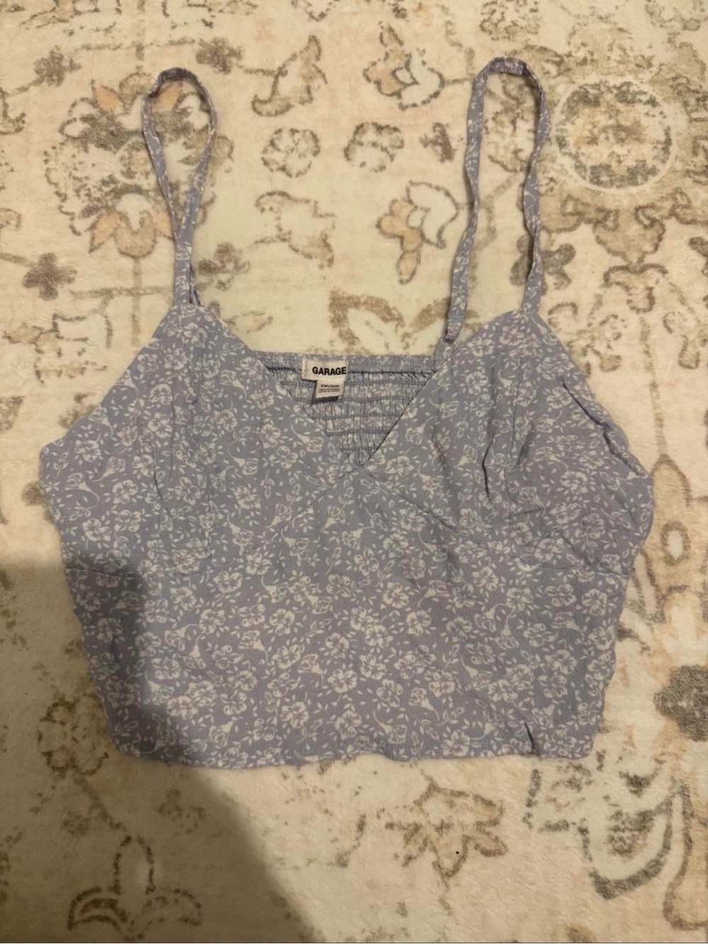 Garage Light Lavender Floral Cropped Cami